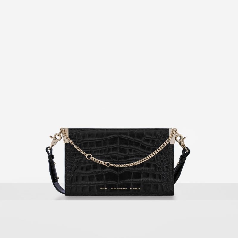 Chain Bag “glossy black crocodile” - Chylak